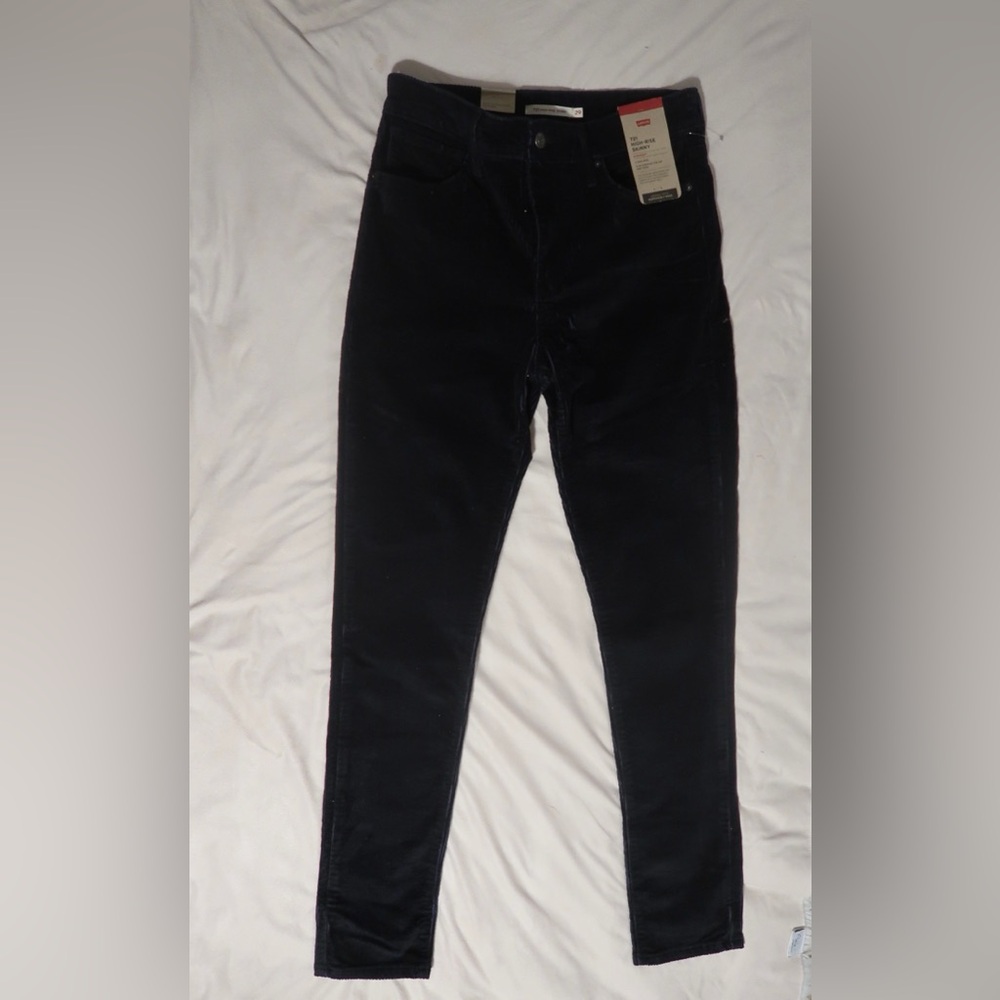 721 HIGH RISE SKINNY WOMEN'S JEANS Black Corduroy Size 29 8 Medium